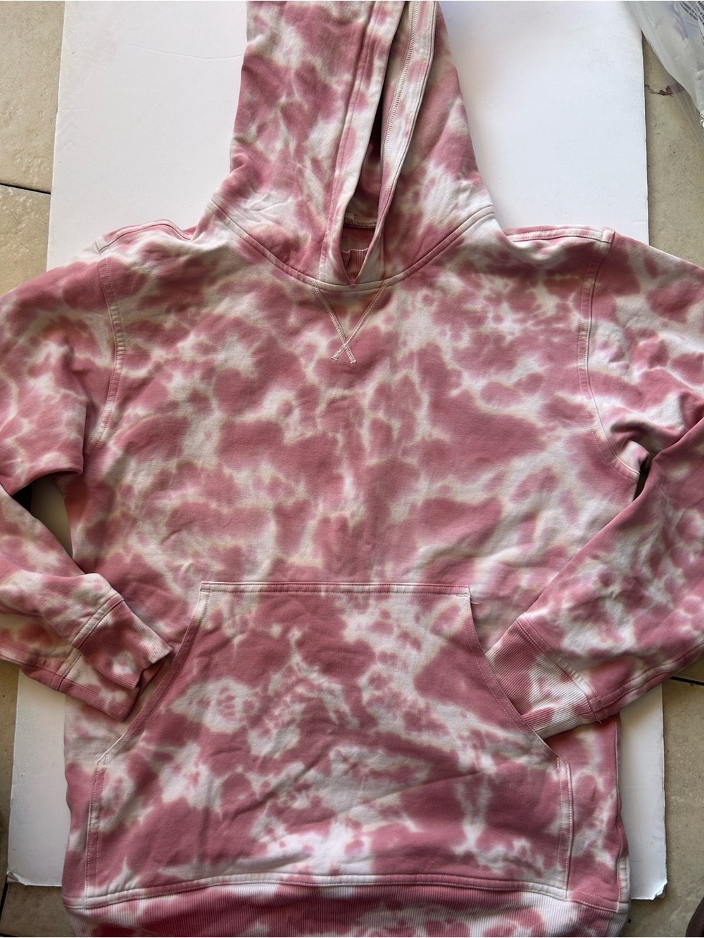 lululemon athletica Pink and White Tie-Dye Pullover Hoodie